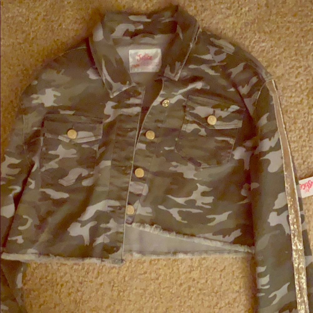 Justice destructed denim jacket